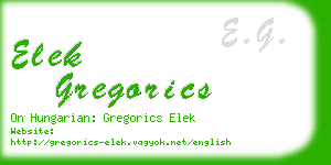 elek gregorics business card